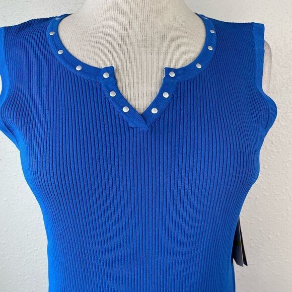 NWT Multiples Blue Tank Top Size M EUC - Picture 2 of 7